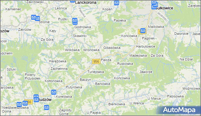 mapa Palcza, Palcza na mapie Targeo