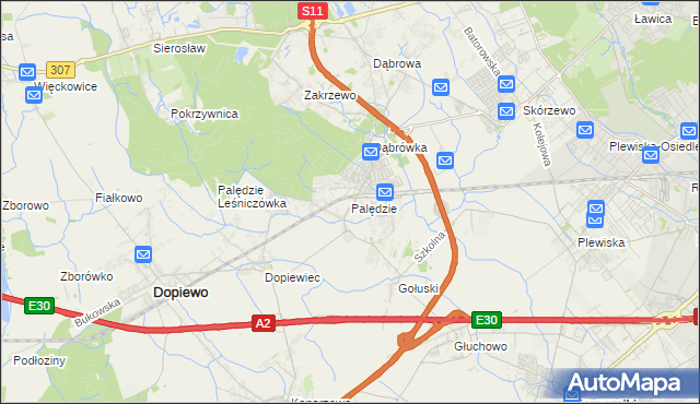 mapa Palędzie, Palędzie na mapie Targeo