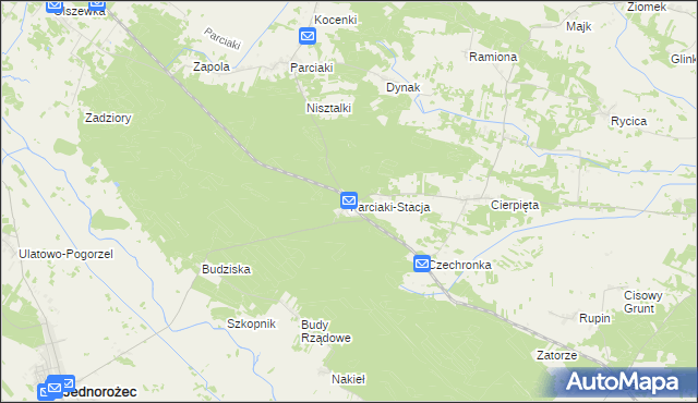 mapa Parciaki-Stacja, Parciaki-Stacja na mapie Targeo