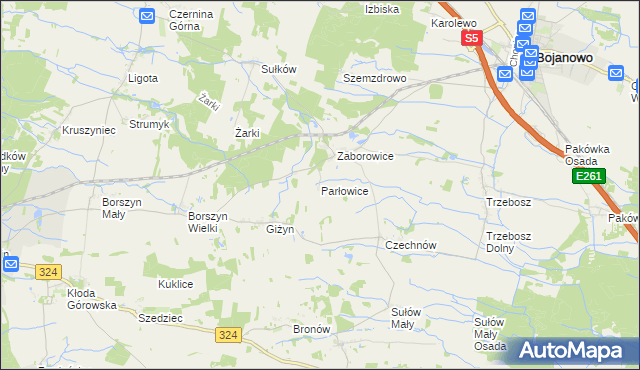 mapa Parłowice, Parłowice na mapie Targeo