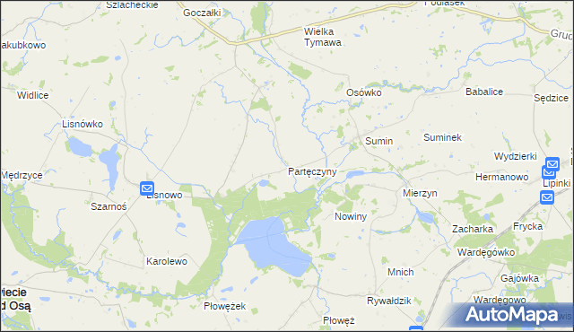 mapa Partęczyny, Partęczyny na mapie Targeo