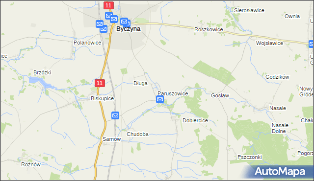 mapa Paruszowice, Paruszowice na mapie Targeo