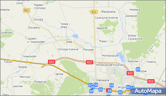 mapa Parypse, Parypse na mapie Targeo