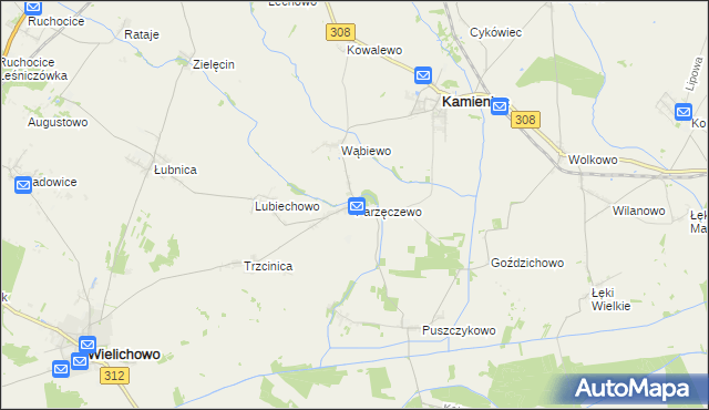 mapa Parzęczewo, Parzęczewo na mapie Targeo