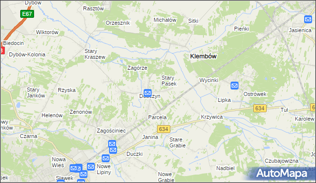 mapa Pasek gmina Klembów, Pasek gmina Klembów na mapie Targeo