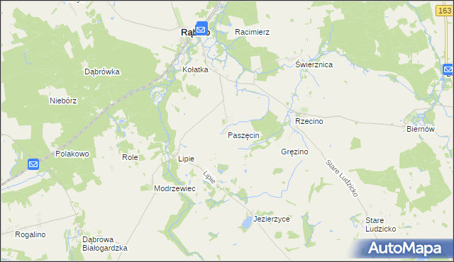 mapa Paszęcin, Paszęcin na mapie Targeo