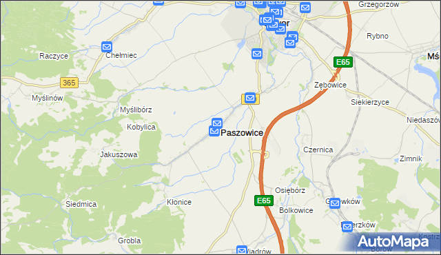 mapa Paszowice, Paszowice na mapie Targeo