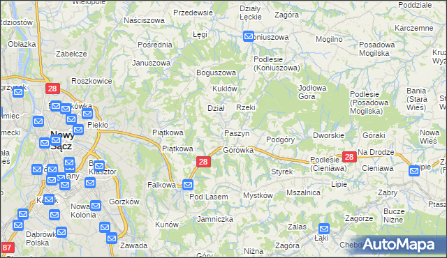 mapa Paszyn, Paszyn na mapie Targeo