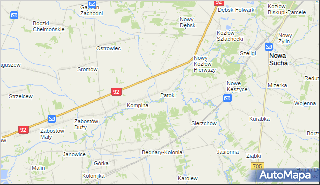 mapa Patoki gmina Nieborów, Patoki gmina Nieborów na mapie Targeo