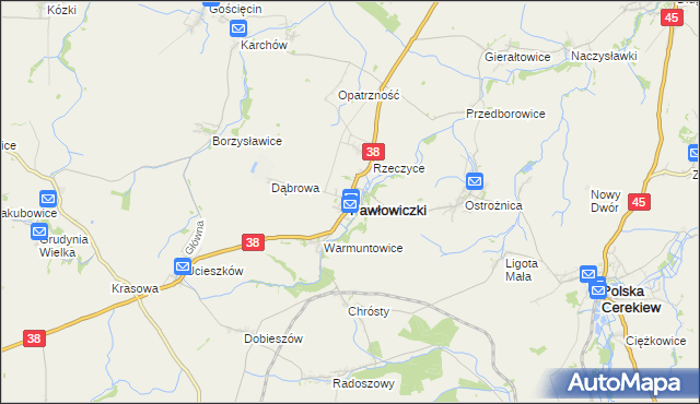 mapa Pawłowiczki, Pawłowiczki na mapie Targeo