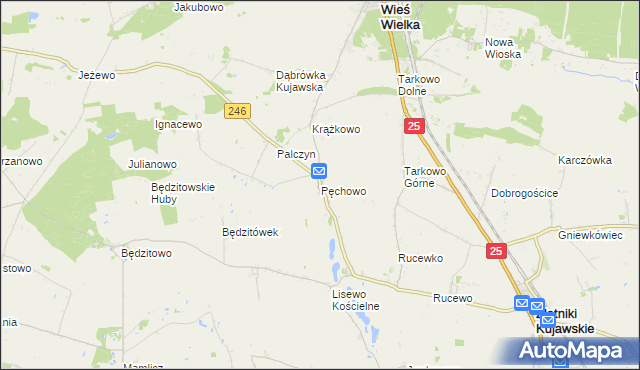 mapa Pęchowo, Pęchowo na mapie Targeo