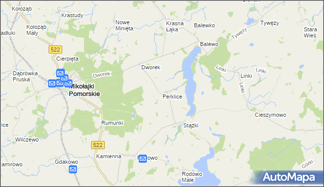 mapa Perklice, Perklice na mapie Targeo