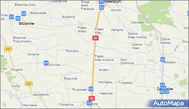 mapa Piątek Mały-Kolonia, Piątek Mały-Kolonia na mapie Targeo