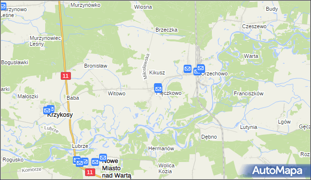 mapa Pięczkowo, Pięczkowo na mapie Targeo