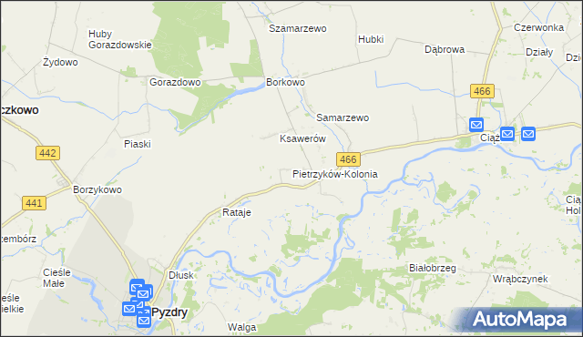 mapa Pietrzyków-Kolonia, Pietrzyków-Kolonia na mapie Targeo
