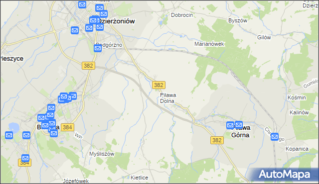 mapa Piława Dolna, Piława Dolna na mapie Targeo