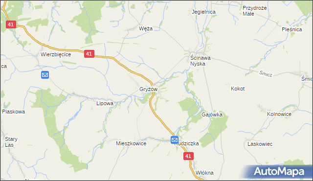 mapa Piorunkowice, Piorunkowice na mapie Targeo