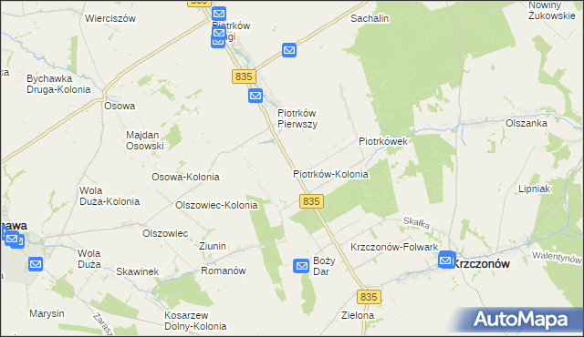 mapa Piotrków-Kolonia, Piotrków-Kolonia na mapie Targeo