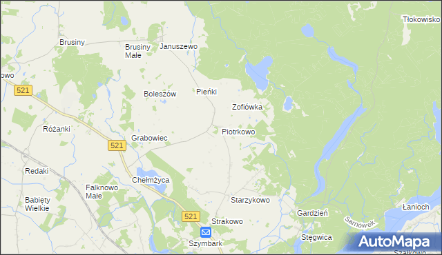 mapa Piotrkowo gmina Susz, Piotrkowo gmina Susz na mapie Targeo