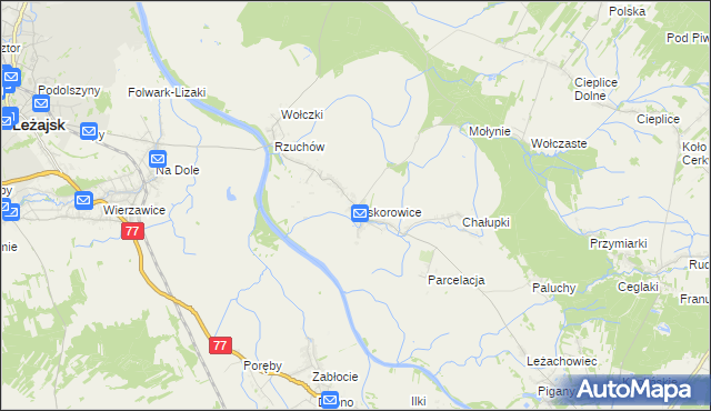 mapa Piskorowice, Piskorowice na mapie Targeo