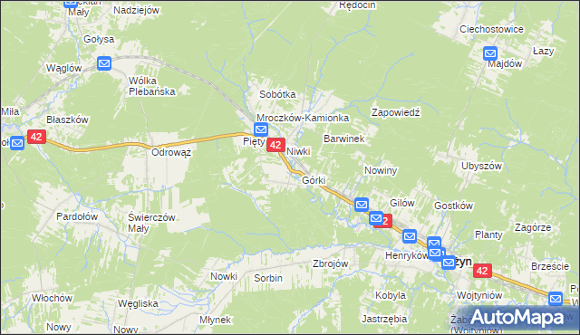 mapa Płaczków, Płaczków na mapie Targeo