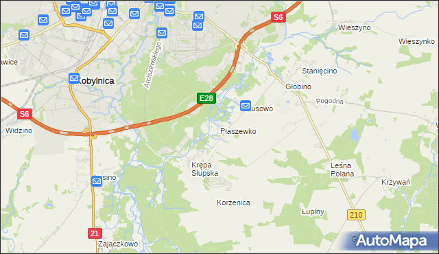 mapa Płaszewko, Płaszewko na mapie Targeo