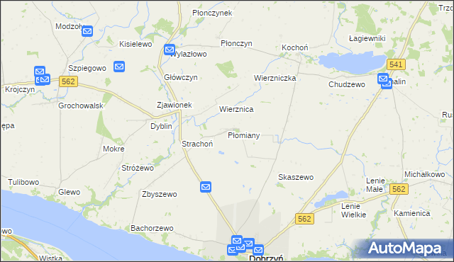 mapa Płomiany, Płomiany na mapie Targeo