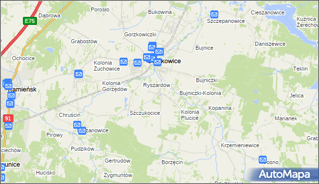 mapa Plucice, Plucice na mapie Targeo