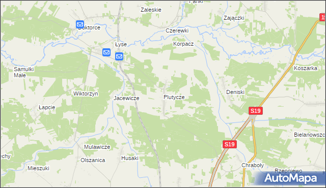 mapa Plutycze, Plutycze na mapie Targeo