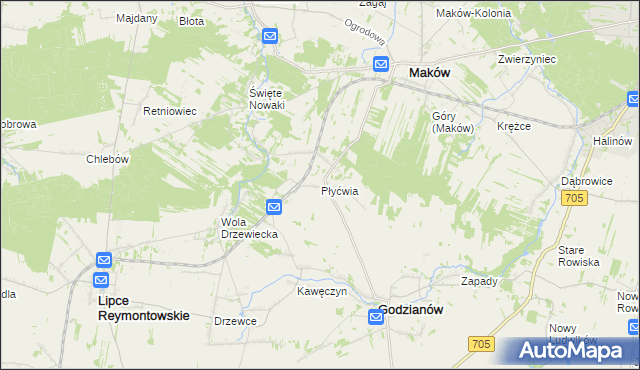 mapa Płyćwia, Płyćwia na mapie Targeo
