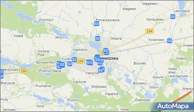 mapa Pobiedziska, Pobiedziska na mapie Targeo