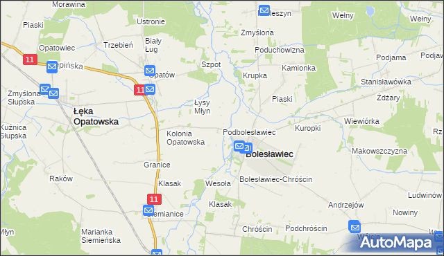 mapa Podbolesławiec, Podbolesławiec na mapie Targeo