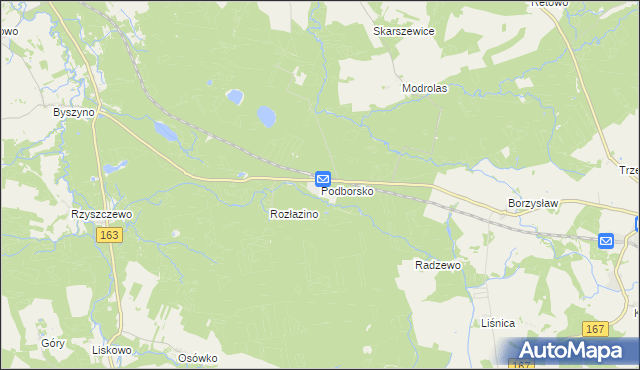 mapa Podborsko, Podborsko na mapie Targeo