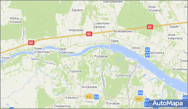 mapa Poddębie, Poddębie na mapie Targeo