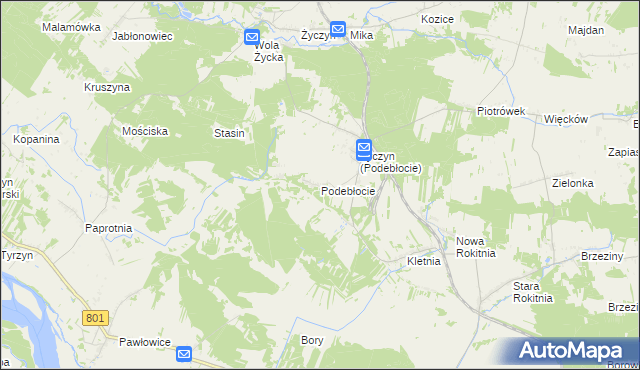 mapa Podebłocie, Podebłocie na mapie Targeo