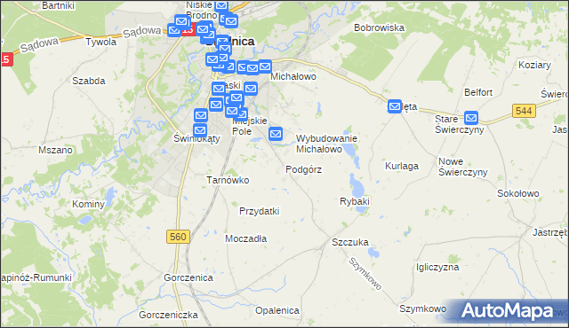 mapa Podgórz gmina Brodnica, Podgórz gmina Brodnica na mapie Targeo