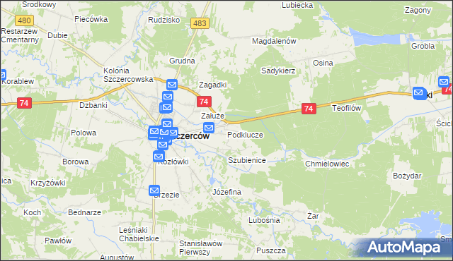 mapa Podklucze, Podklucze na mapie Targeo