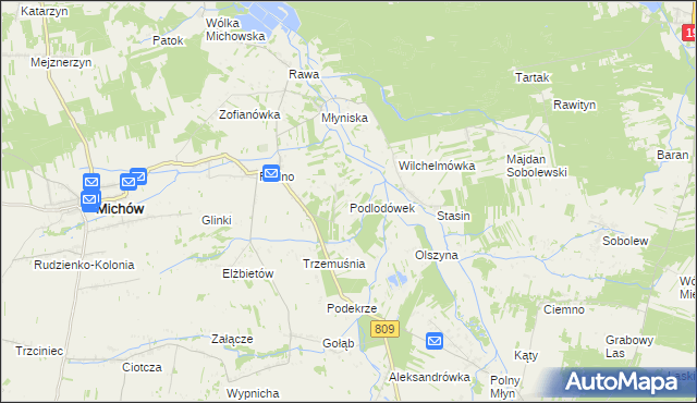 mapa Podlodówek, Podlodówek na mapie Targeo