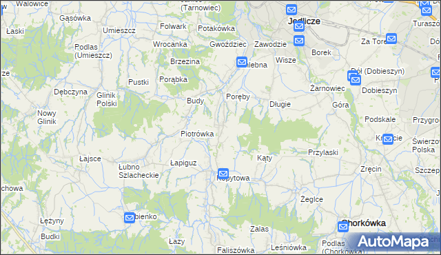 mapa Podniebyle, Podniebyle na mapie Targeo