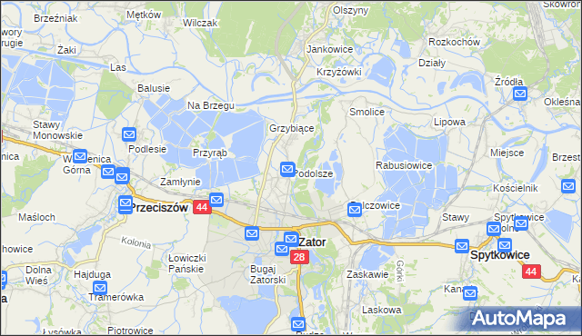 mapa Podolsze, Podolsze na mapie Targeo