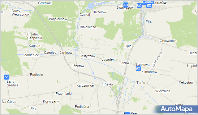 mapa Podsadek, Podsadek na mapie Targeo