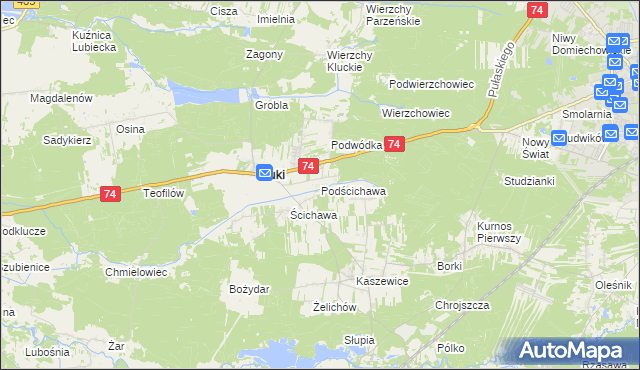 mapa Podścichawa, Podścichawa na mapie Targeo