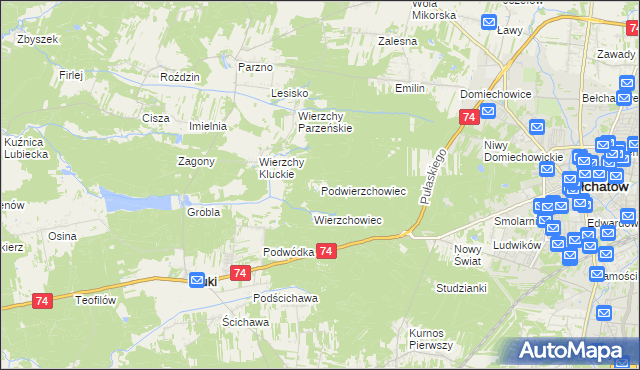 mapa Podwierzchowiec, Podwierzchowiec na mapie Targeo