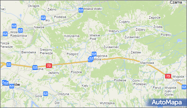 mapa Pogórska Wola, Pogórska Wola na mapie Targeo