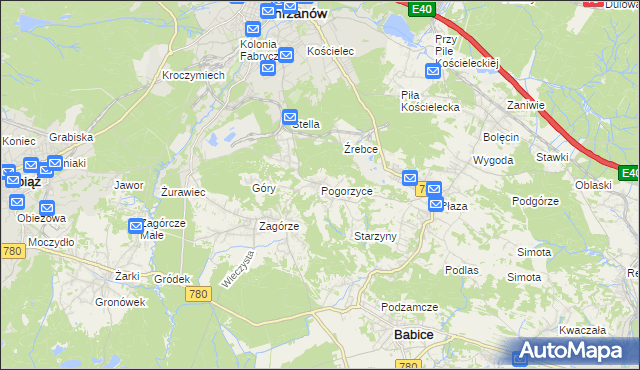 mapa Pogorzyce, Pogorzyce na mapie Targeo