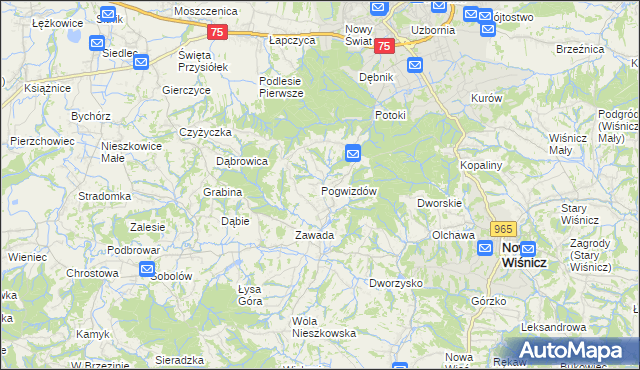 mapa Pogwizdów gmina Bochnia, Pogwizdów gmina Bochnia na mapie Targeo