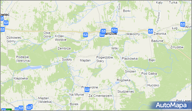 mapa Pogwizdów Stary, Pogwizdów Stary na mapie Targeo