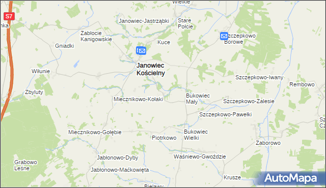 mapa Pokrzywnica Wielka, Pokrzywnica Wielka na mapie Targeo