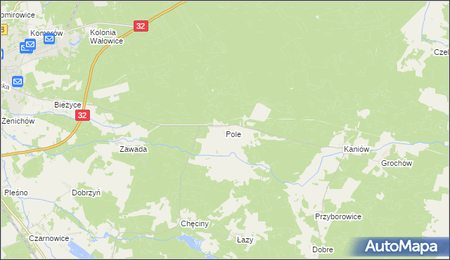 mapa Pole gmina Gubin, Pole gmina Gubin na mapie Targeo