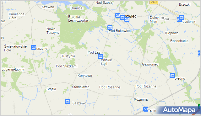 mapa Polskie Łąki, Polskie Łąki na mapie Targeo